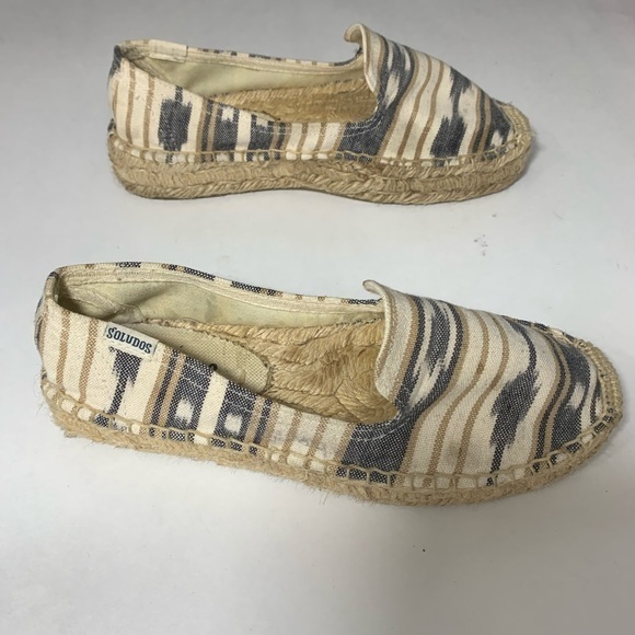 Soludos ikat Southwest espadrilles blue tan 5 - Picture 4 of 9